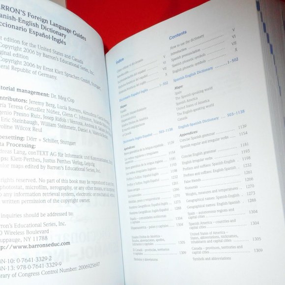Spanish English Dictionary Barron's Bilingual Series 2006 Paperback - Picture 1 of 9